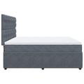vidaXL Posteľný rám boxspring s matracom tmavosivý 180x200 cm zamat