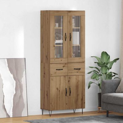 vidaXL Highboard Remeselný dub 69,5 x 34 x 90 cm Kompozitné drevo