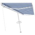 vidaXL Voľne stojaca ručne zaťahovacia markíza 500x350 cm, modro biela