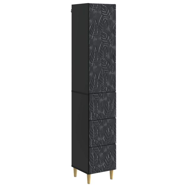 vidaXL Sada skríň 2 pcs Čierna 33 x 34,5 x 90 cm Kompozitné drevo
