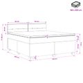 vidaXL Posteľ s boxspringom a matracom a LED Tmavosivá 160 x 200 cm