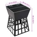 vidaXL 2 v 1 ohnisko a grilom 34x34x48 cm oceľ