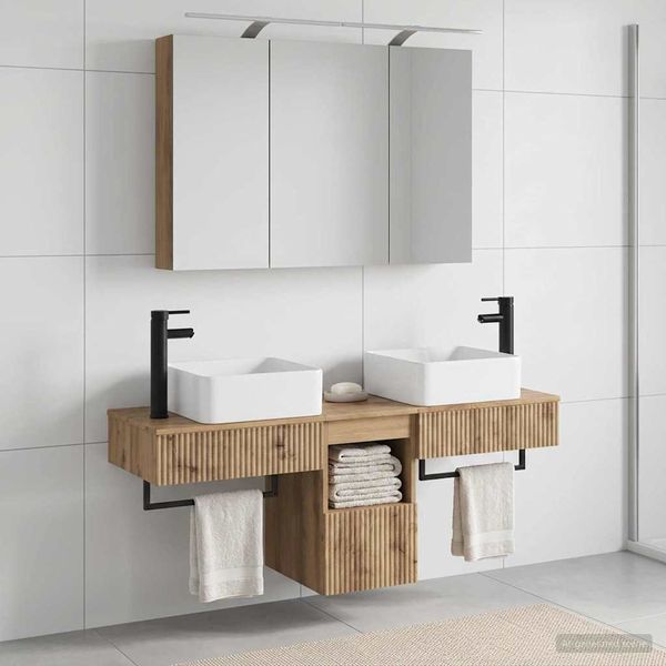 vidaXL Set kabinetov do kúpeľne 4 pcs Dub artisan 100 x 14,5 x 70 cm