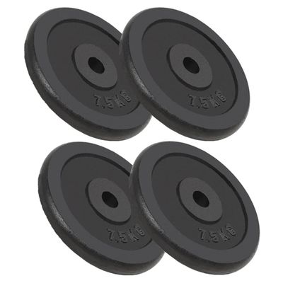 vidaXL Závažia na činky 4 ks, 4x7,5 kg, liatina