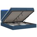 vidaXL Ottoman posteľ s matracom a LED Modrá 140 x 190 cm Látka