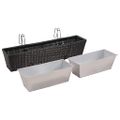 Čierny balkónový ratanový set kvetináčov 2ks 80 cm