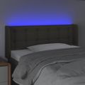 vidaXL Čelo postele s LED sivohnedé 103x16x78/88 cm látka