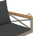 vidaXL Hojdacia lavica s vankúšmi sivá 109x62x40 cm polyratan