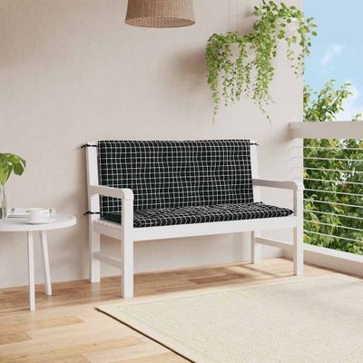 vidaXL Podložky na záhradnú lavičku2 ks čierne kocky 120x50x7 cm látka