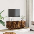 vidaXL TV skrinka dymový dub 100x35x40 cm spracované drevo