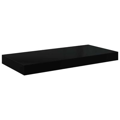 vidaXL Plávajúca nástenná polica, lesklá čierna 50x23x3,8 cm, MDF