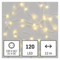 LED vianočný drop reťaz, 12 m, vonkajší aj vnútorný, teplá biela, časovač