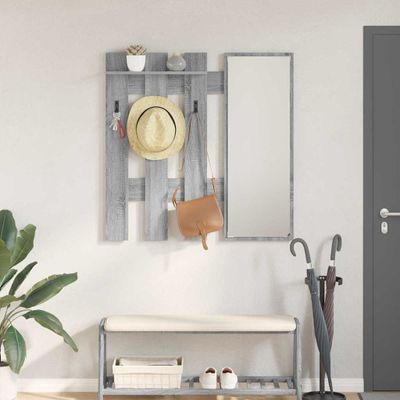 vidaXL Vešiak na stenu Sivý Sonoma 100 x 10 x 100 cm Kompozitné drevo