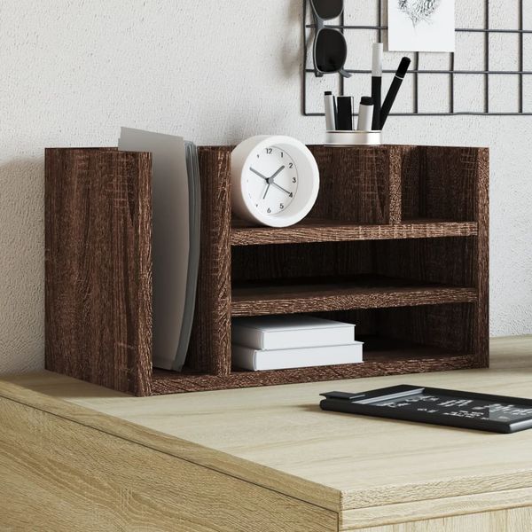 vidaXL Organizér na stôl hnedý dub 44,5x24x25 cm kompozitné drevo