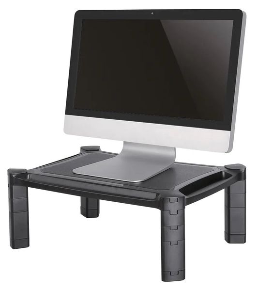 Neomounts NSMONITOR20/podložka pod displej/nosn. 10kg/výška 4,6-16,8cm/plast/černá Stojan, podstavec, pre obrazovky a notebooky, nosnosť 10kg, plast, čierna