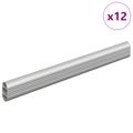 vidaXL Tyč do skrine 12 ks Strieborná 264 x 15 x 29 mm