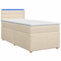 vidaXL Posteľ boxspring s matracom Krémová 90 x 200 cm Látka
