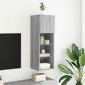 vidaXL TV skrinka s LED svetlami sivá sonoma 30,5x30x90 cm
