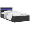 vidaXL Hydraulický posteľný rám+úložný priestor, LED, 90x200 cm