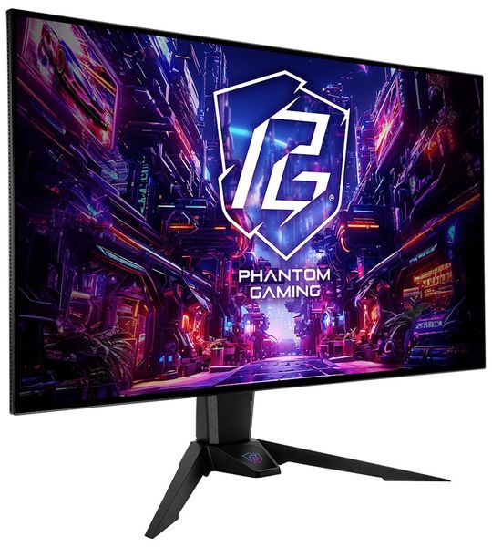 POUŽITÉ - Phantom Gaming by Asrock monitor PGO32UFS 32" /OLED/3840x2160/240Hz/275cd/m2/0,03ms/DP/HDMI/USB-C/repro/VESA/ OLED monitor, herní, 31,5", 3840×2160, 16:9, 240Hz, 0,03ms, 275cd/m2, 2× DisplayPort, 2× HDMI, 3× USB, USB-C, repro, Wi-Fi anténa