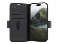 Puzdro s klopou pre mobilný telefón - polyuretán (PU), plast - čierna - pre Apple iPhone 16 Pro
