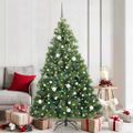 vidaXL Umelý vianočný stromček s 300 LED-i Zelená 180 cm PE a PVC