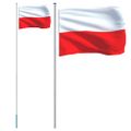 vidaXL Vlajka Poľska a tyč 6,08 m hliník