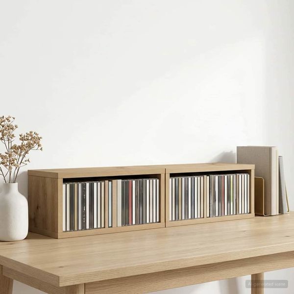 vidaXL Roh na skladovanie CD 2 ks Dub artisan 40 x 17 x 17 cm