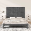 vidaXL Nástenné čelo postele sivé 147x3x90 cm masívna borovica