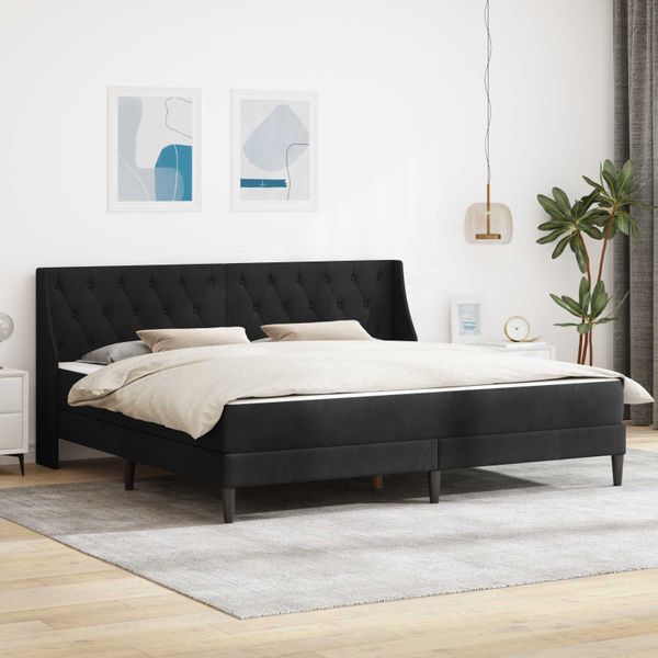 vidaXL Rám postele s matracom Čierny 180 x 200 cm Zamat