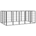 vidaXL Ohrádka pre psov 16 panelov čierna 50x100 cm práškovaná oceľ