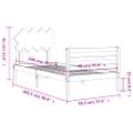 vidaXL Posteľný rám s čelom medovohnedý 90x200 cm masívne drevo