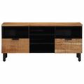 vidaXL TV skrinka Hnedá 100 x 33,5 x 46 cm Masívne mango drevo