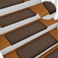 vidaXL Schodové rohože 10 ks 65x21x4 cm kávovohnedé s obdĺžnikovým okrajom