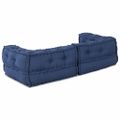 vidaXL Modulová pohovka 3 ks Látka Indigo 140 x 70 x 36 cm