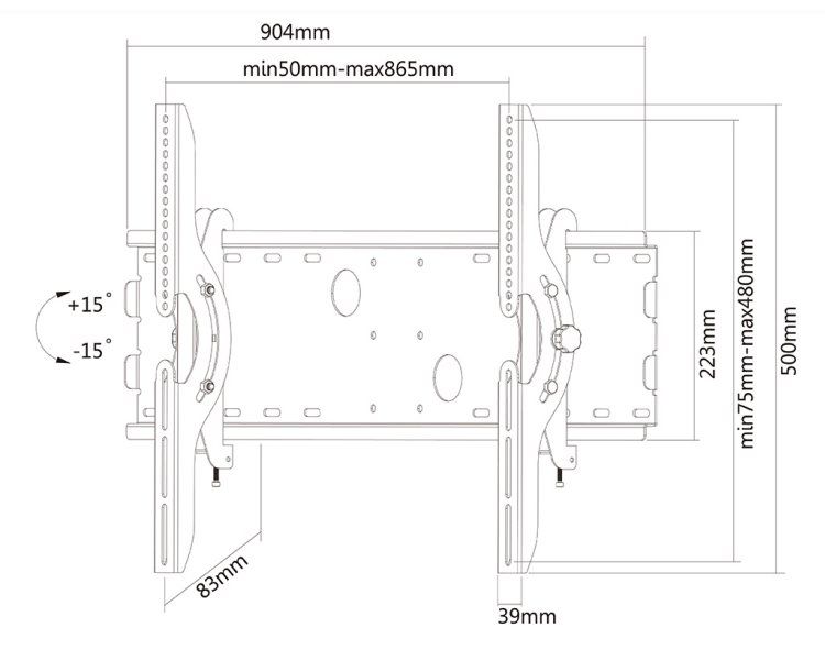 Neomounts PLASMA-W200BLACK/Držák displeje/na stěnu/37-85"/sklopný/VESA 865X480/nosn. 100kg/černý Držák, VESA, nástenný, náklon 30°, pro LCD a TV, úhloprícka 37"-85", nosnost 100kg, cerný