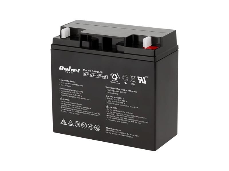 Baterie olověná 12V 17Ah REBEL BAT0405