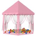 vidaXL Stan na hranie pre princezné s 250 loptičkami ružový 133x140 cm