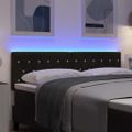 vidaXL LED hlavová doska s LED pásikmi Čierny 160 cm Zamat