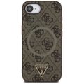 Guess HC MagSafe PU 4G Ring Triangle Logo case for iPhone 16e Brown