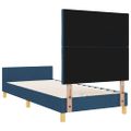 vidaXL Rám postele s čelnou doskou Modrá 100 x 200 cm látka