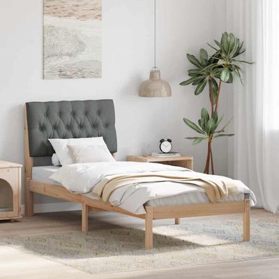 vidaXL Rám postele s čalúneným čelom s čelnou doskou Hnedá 75 x 190 cm