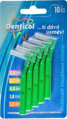 Denticol Z01 veľ. 0,8mm, medzizubná kefka zahnutá, 10ks