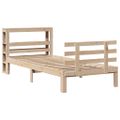 vidaXL Posteľný rám s čelom biely 75x190 cm borovicový masív