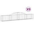 vidaXL Oblúkový gabiónový kôš 9 ks 300x30x40/60 cm pozinkované železo