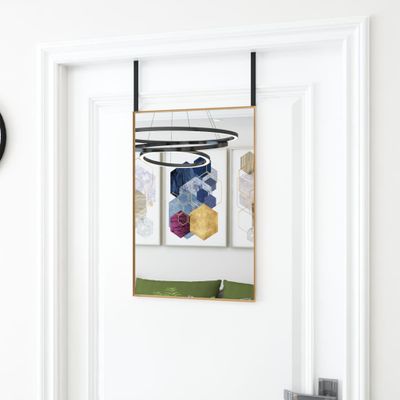 vidaXL Zrkadlo na dvere zlaté 40x60 cm sklo a hliník