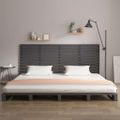 vidaXL Nástenné čelo postele sivé 186x3x91,5 cm masívna borovica