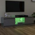 vidaXL TV skrinka s LED svetlami lesklá sivá 140x40x36 cm