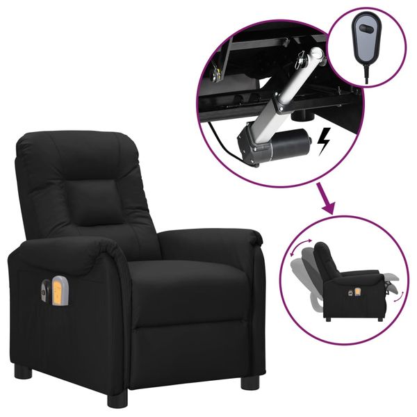 vidaXL Elektrické masážne kreslo čierne umelá koža
