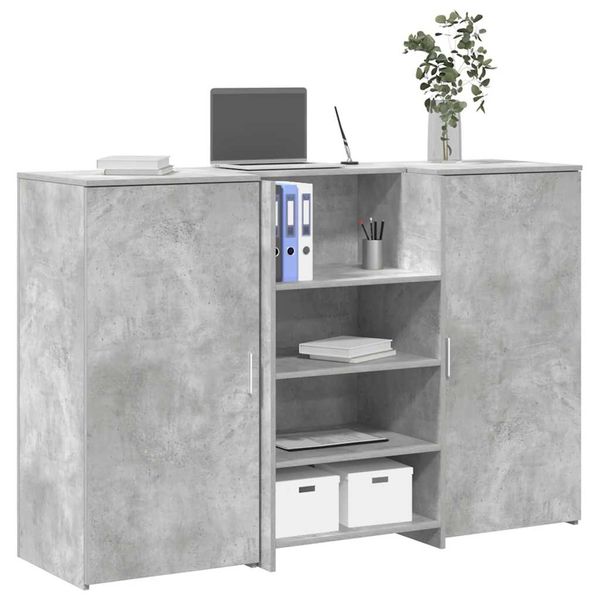 vidaXL Recepčný stôl betónovo sivý 155x50x103,5 cm kompozitné drevo